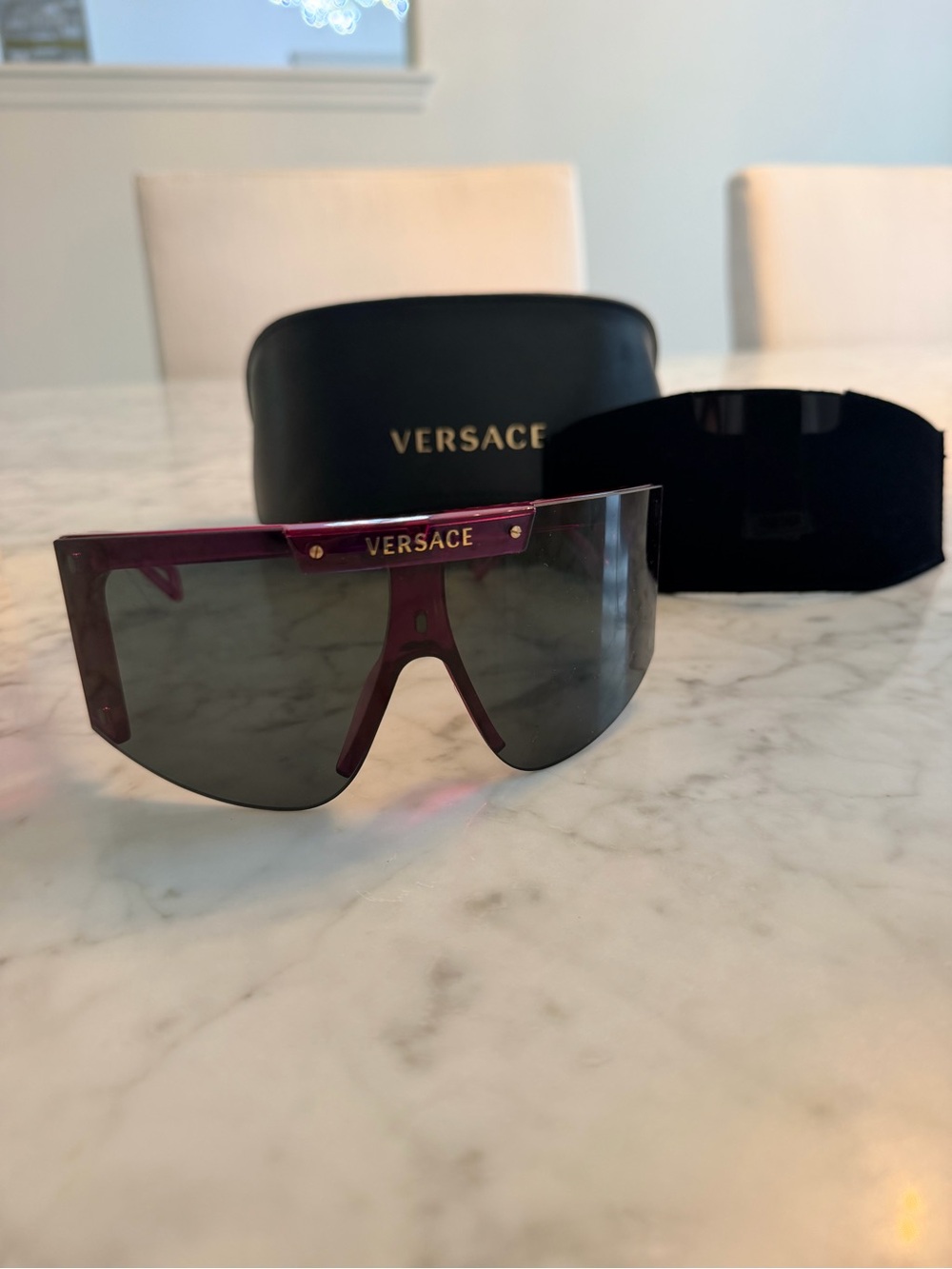 Versace Shield Sunglasses in Purple and Black